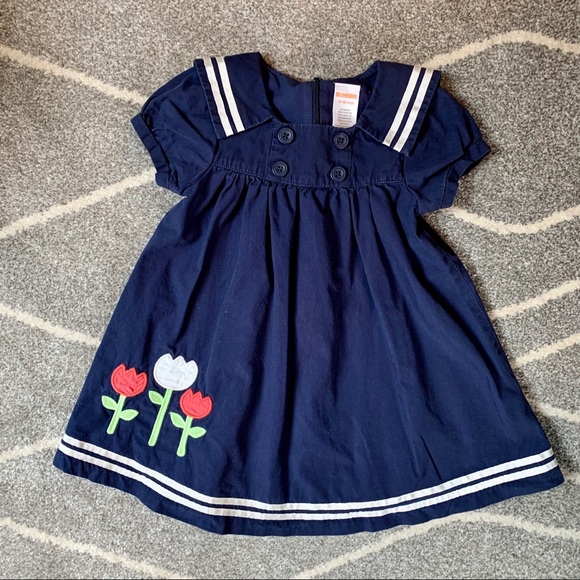 Gymboree Other - Gymboree Navy Sailor Dress w/ Tulips 12-18mo